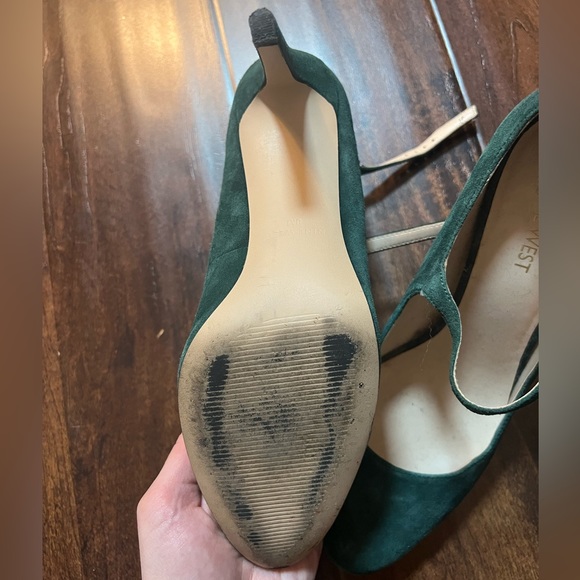 Nine West Hannley Mary Jane Strappy Pump size 8 double strap 3.3” green - Picture 6 of 8